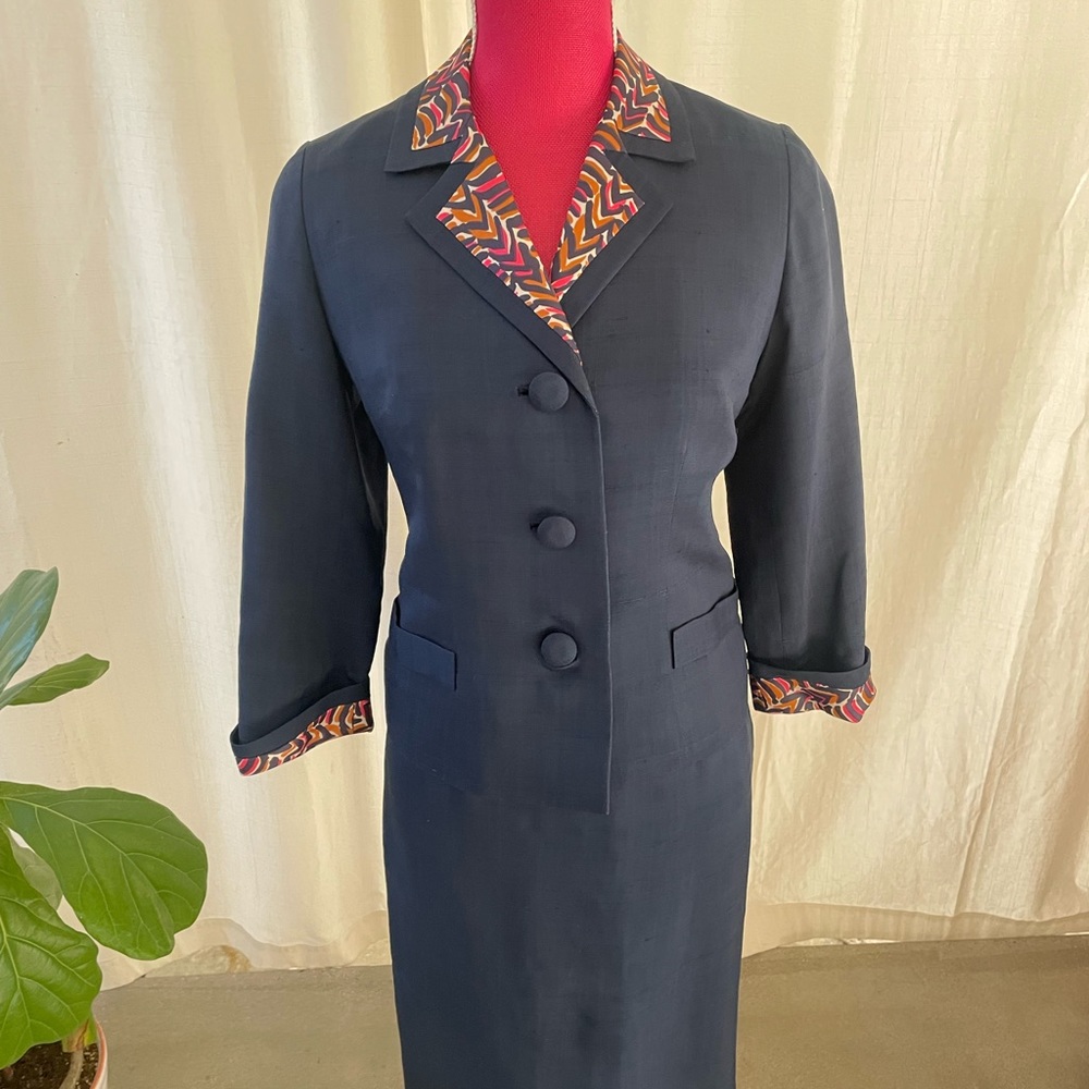 VINTAGE 3 PIECE RAW SILK SUIT